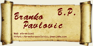 Branko Pavlović vizit kartica